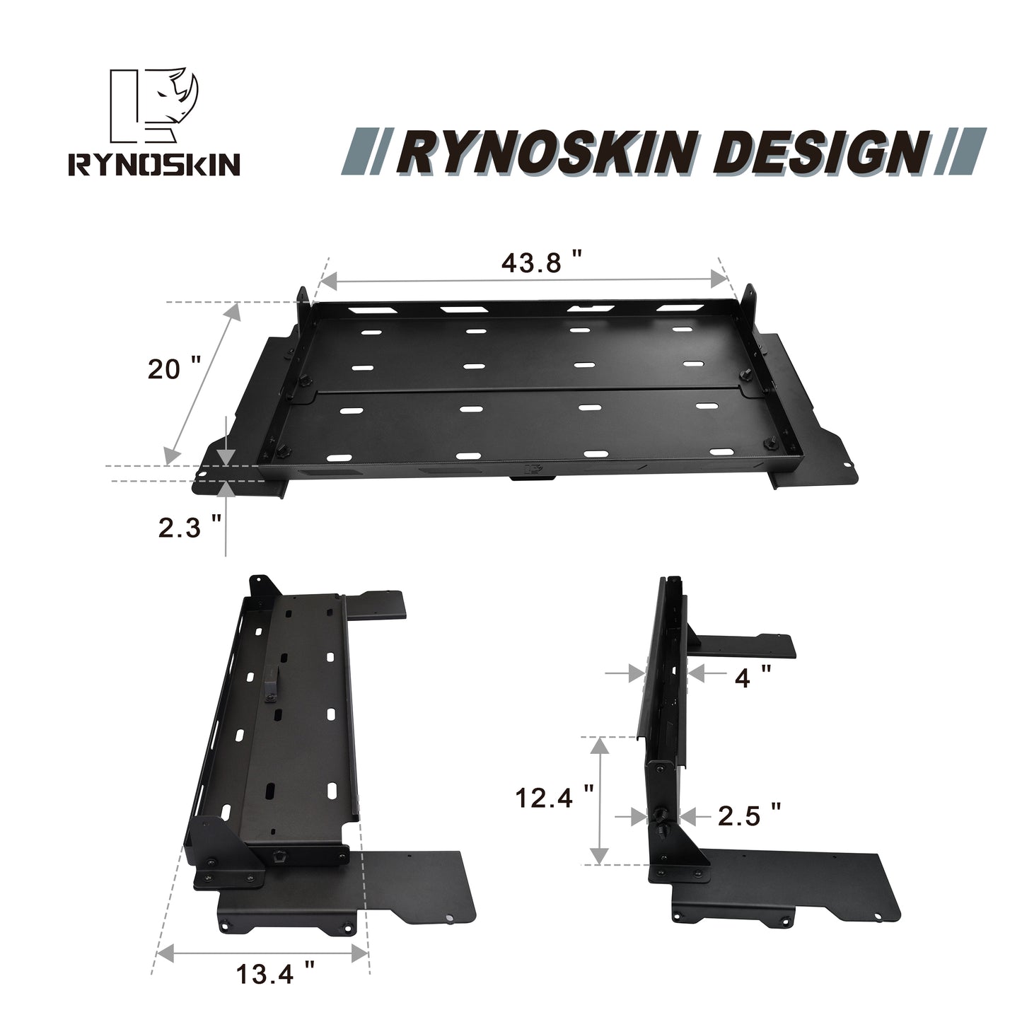 RYNOSKIN Interior Cargo Rack Compatible with 2021-2025 Ford Bronco 4 Door Foldable Rear Cargo Basket Bronco Luggage Storage Carrier Tray Fit Hard Top & Soft Top