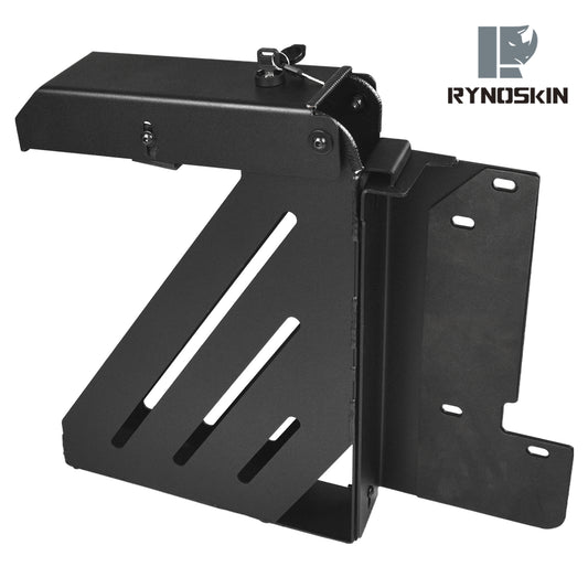 RYNOSKIN Gas Can Mount Compatible with Ford Bronco 2021-2025 Heavy Duty Water / Gas Container Tray Gas Can Holder Fine Texture Black Use with RS-FTC-021 Spare Tire Carrier Only