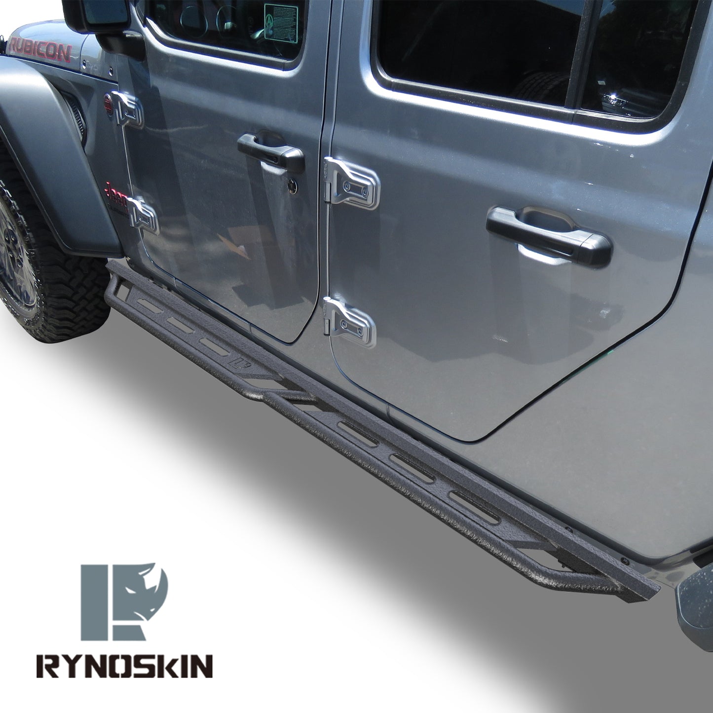 RYNOSKIN Running Boards Fit 2020-2025 Jeep Gladiator JT Rocker Steps Heavy Duty Gladiator JT Side Steps Pickup Truck Steel Nerf Bars Step Rails Heavy Texture Black 2pcs