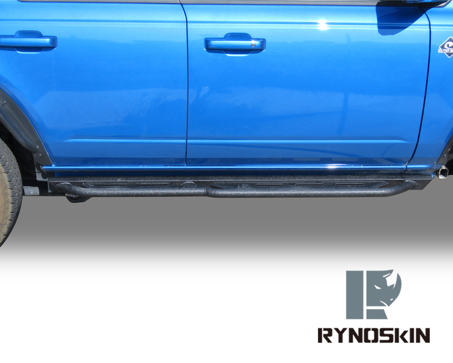 RYNOSKIN Running Boards Fits 2021-2025 Ford Bronco 4 Door Heavy Duty Off Road Side Steps SUV Steel Nerf Bars Step Rails Fine Texture Black