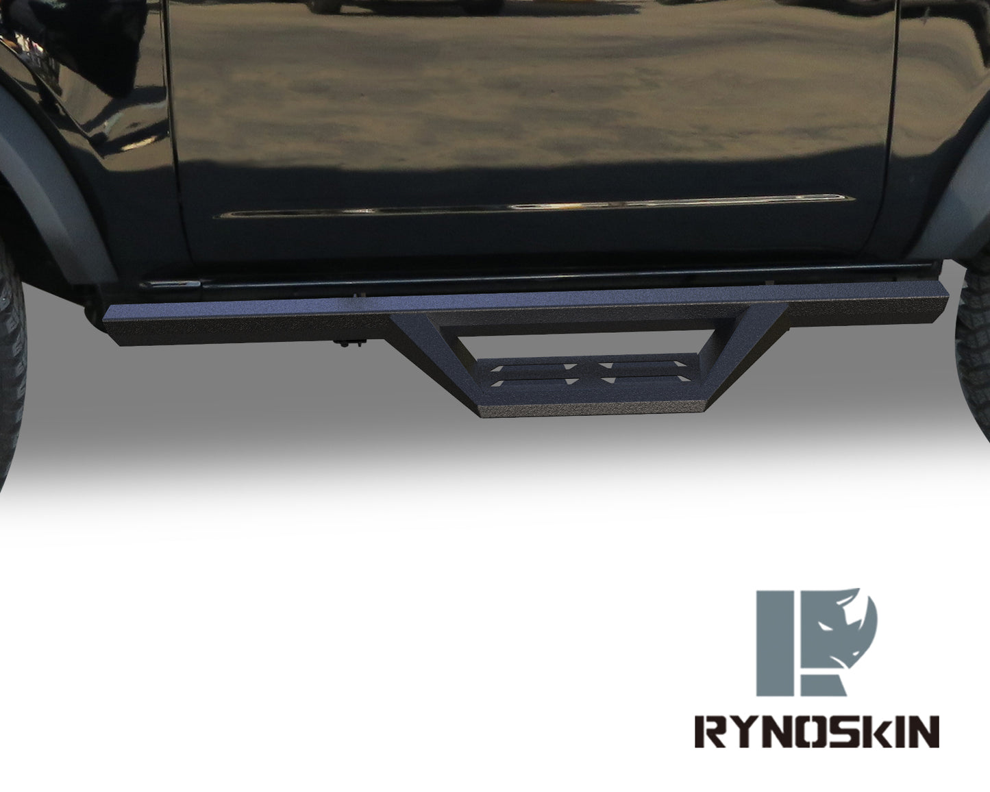 RYNOSKIN Running Boards Side Steps Fit for 2021-2025 Ford Bronco 2 Door Heavy Textured Black Heavy Duty SUV Nerf Bar Off-Road Rock Slider (2pcs)