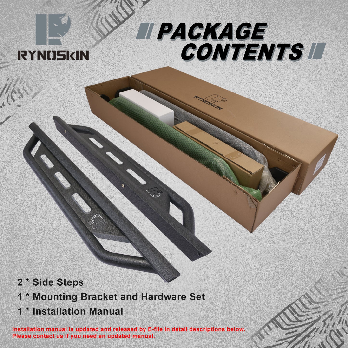 RYNOSKIN Running Boards Fit 2018-2025 Jeep Wrangler JL 2 Door Rocker Steps Heavy Duty Wrangler JL Side Steps SUV Steel Nerf Bars Step Rails Heavy Texture Black 2pcs