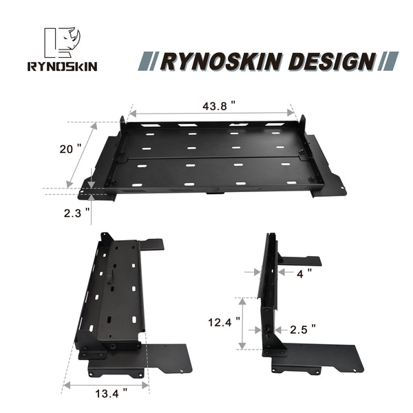 RYNOSKIN Interior Cargo Rack Compatible with 2011-2024 Ford Bronco 4 Door Foldable Rear Cargo Basket Bronco Luggage Storage Carrier Tray Fit Hard Top & Soft Top