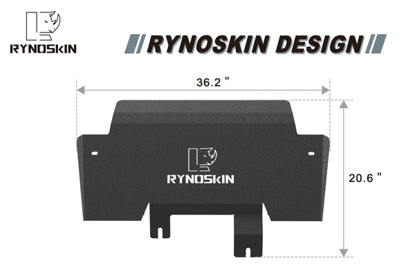 RYNOSKIN Front Skid Plate Compatible with 2021-2024 Ford Bronco Carbon Steel Lower Bumper Protector Cover Bash Plates Bronco Replacement Heavy Textured Black