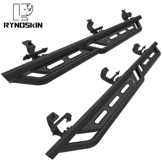 RYNOSKIN Running Boards Fit 2018-2026 Wrangler JL 4 Door | 2021-2025 Wrangler JL 4xe 4 Door Rocker Steps Heavy Duty Wrangler JL Side Steps SUV Steel Nerf Bars Step Rails Heavy Texture Black 2pcs