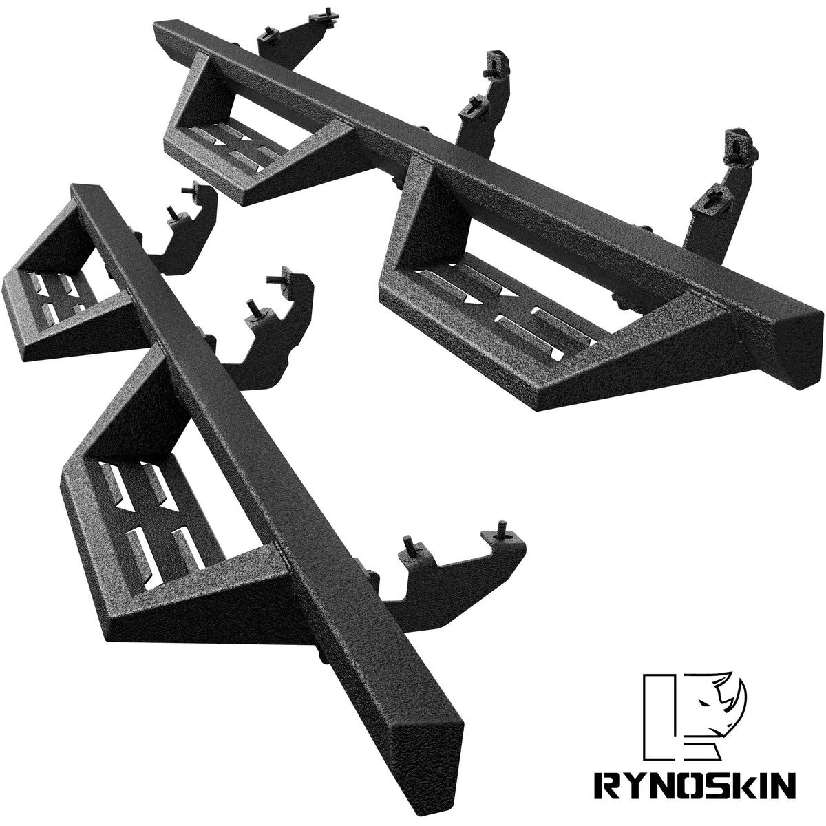 RYNOSKIN Running Boards Fit for 2021-2026 Ford Bronco 4 Door Heavy Textured Black Heavy Duty Side Steps SUV Nerf Bar Rock Slider (2pcs)