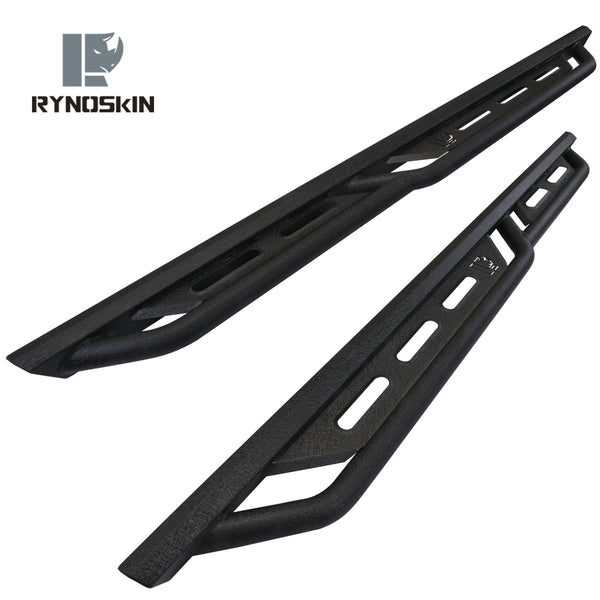 RYNOSKIN Running Boards Fit 2018-2024 Jeep Wrangler JL 4 Door Rocker Steps Heavy Duty Wrangler JL Side Steps SUV Steel Nerf Bars Step Rails Heavy Texture Black 2pcs