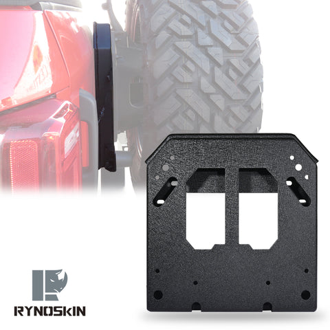 RYNOSKIN Spare Tire Carrier Compatible with Ford Bronco 2021-2024 Heavy Duty Tailgate Wheel Bracket Relocation Allows Use of 35 inch Spare Tire Heavy Textured Black