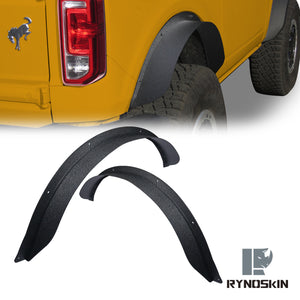 RYNOSKIN Rear Fender Flares Compatible with 2021-2024 Ford Bronco 2 Door Heavy Duty Carbon Steel Off-Road Rear Wheel Fenders Heavy Textured Black Side Protections (Only for Bronco 2 Door Rear Wheel 2PCS)