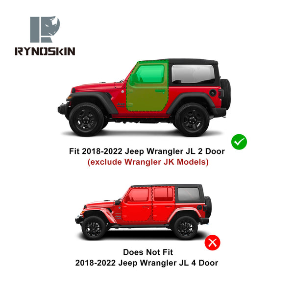 RYNOSKIN running boards Compatible with 2018-2024 Jeep Wrangler JL Nerf Bars Off Road Step Bars 2 Door jeep wrangler jl accessories running boards & steps (2pcs)