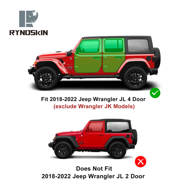 RYNOSKIN running boards Compatible with 2018-2024 Jeep Wrangler JL 4 Door Side Steps Off Road Step Bars Jeep wrangler accessories(2pcs)