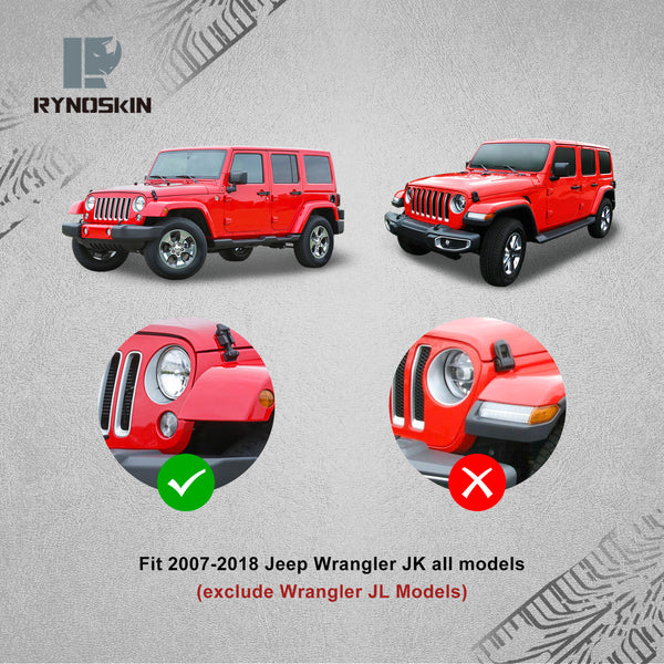 RYNOSKIN Off-Road Fender Flares Compatible with 2007-2018 Jeep Wrangler JK (2/4 Doors) 4 PCS