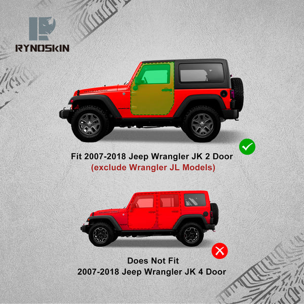 RYNOSKIN DS7 II Side Steps fit for 2007-2018 Jeep Wrangler JK 2 Door  (exclude Wrangler JL Models)