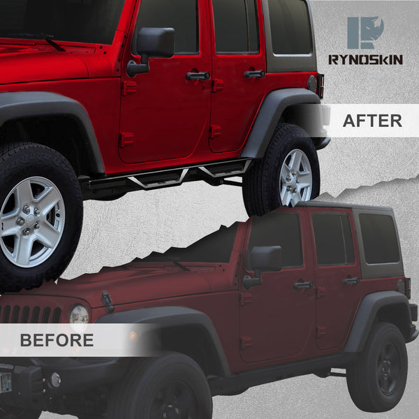 RYNOSKIN DS7 II Side Steps for 2007-2018 Jeep Wrangler JK 4 Door  (exclude Wrangler JL Models)