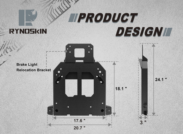 RYNOSKIN Spare Tire Carrier Compatible with Ford Bronco 2021-2024 Heavy Duty Tailgate Wheel Bracket Relocation Allows Use of 35 inch Spare Tire Heavy Textured Black